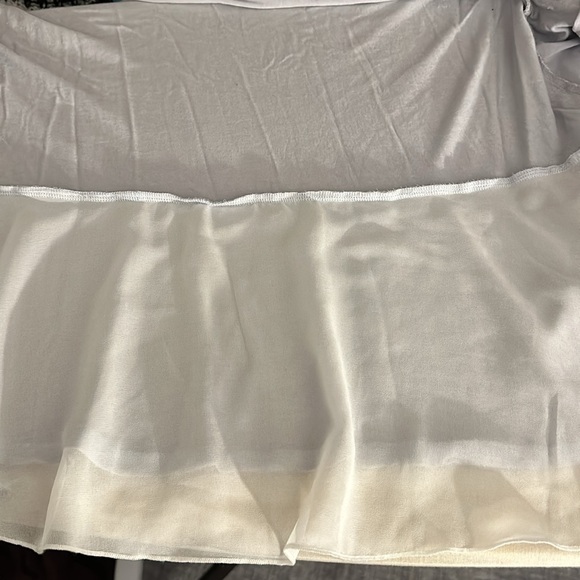 Design 365 Large blue open front cardigan w white sheer details & flare sleeves - Picture 8 of 8